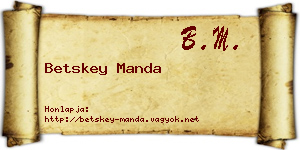 Betskey Manda névjegykártya